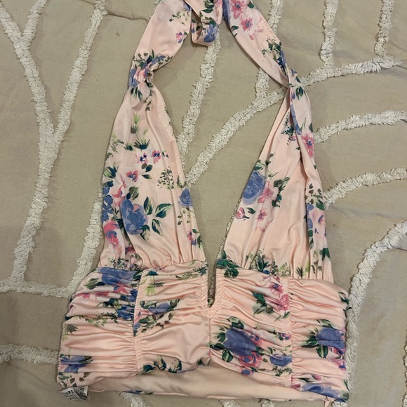 Zara Pink Floral Crop Top - Picture 3 of 6